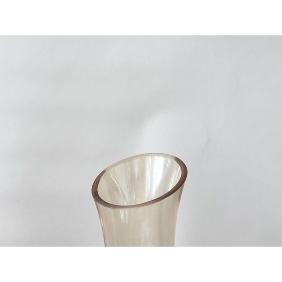 Etched Pale Yellow Glass Floral & Fruit Vintage Art Nouveau Oblique Glass Carafe - Picture 8 of 16